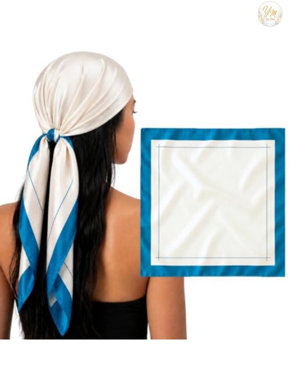 100% Mulberry Silk Large Head Scarf Bandana 19 Momme Grade 6A 36" Square